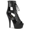 Pleaser Shoes 6" Heel Black Faux Leather Platforms*