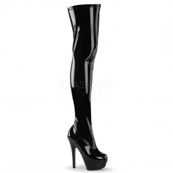 Pleaser Shoes 6" Heel Platform Black Thigh Boots*