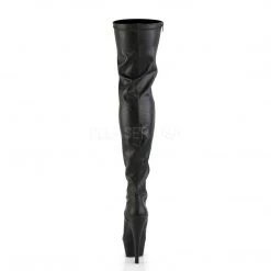 Pleaser 6" Heel Black Platform Stretch Thigh High Boots* 8 Pleaser 6