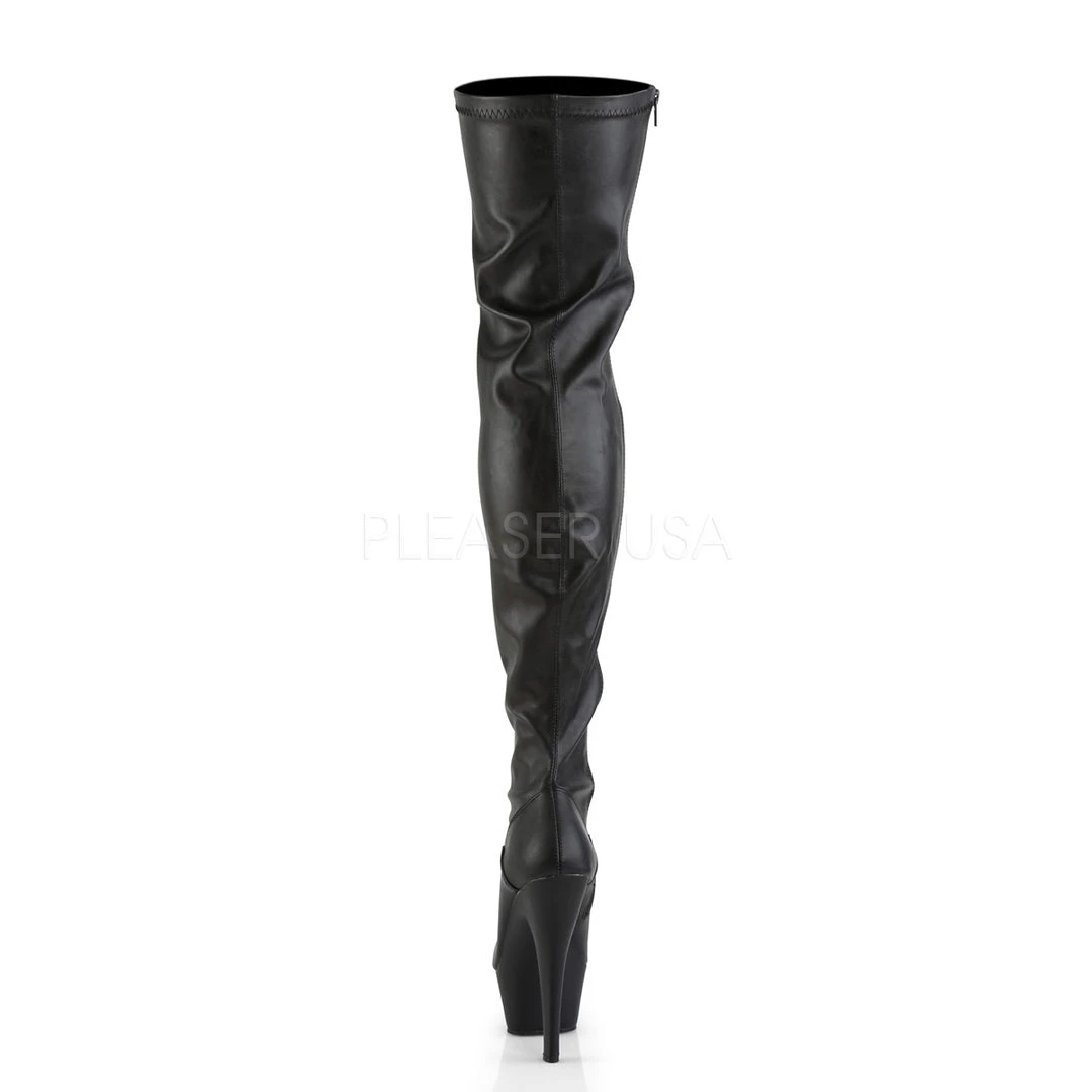 Pleaser 6" Heel Black Platform Stretch Thigh High Boots* 5 Pleaser 6" Heel Black Platform Stretch Thigh High Boots*