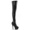 Pleaser 6" Heel Black Platform Stretch Thigh High Boots*