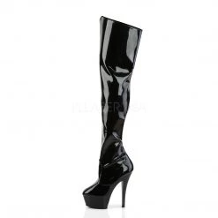 Pleaser Shoes 6" Heel Black Platform Thigh High Boots*