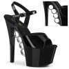 Pleaser 7" Heel Black Ankle Strap Platforms* Shoes