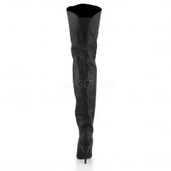 Pleaser Shoes Women's Heel Black Leather Thigh High Boots*