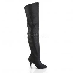 Pleaser Shoes Women's Heel Black Leather Thigh High Boots*