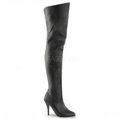 Pleaser Shoes Women's Heel Black Leather Thigh High Boots*
