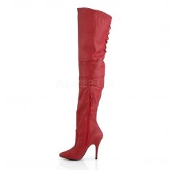 Pleaser Shoes 5" Heel Red Lacing Detail Thigh High Boots*