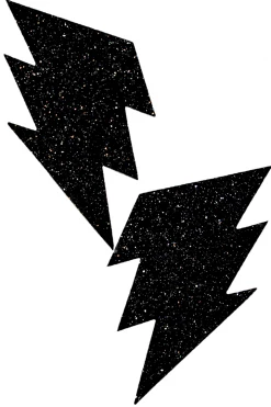 NevaNude Black Malice Glitter Bolt Nipple Pasties New