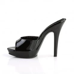 Fabulicious 5" Heel Black Platform Slide Shoes 7 Fabulicious 5