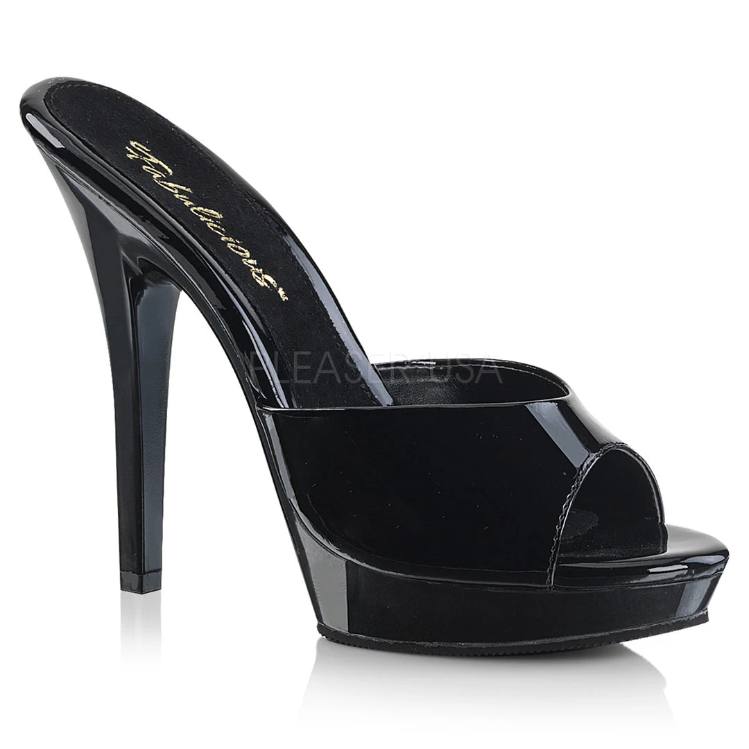 Fabulicious 5" Heel Black Platform Slide Shoes 3 Fabulicious 5" Heel Black Platform Slide Shoes