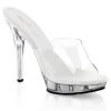 Fabulicious Shoes 5" Heel Clear/Silver Glitter Filled Slide