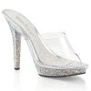 Fabulicious 5" Heel Clear/Silver Platform Slide 1 Fabulicious 5" Heel Clear/Silver Platform Slide