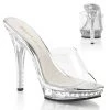 Fabulicious Shoes 5" Heel Clear Platform Slide 1 Fabulicious Shoes 5" Heel Clear Platform Slide