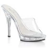 Fabulicious 5" Heel Clear Platform Slide W/ Mini Glitter
