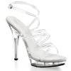 Fabulicious Shoes 5" Heel Clear Criss-Cross Ankle Strap Sandal