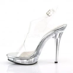 Fabulicious 5" Heel Clear 3/4" Platform Sling Back Sandal W/ Side Cutouts 7 Fabulicious 5