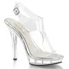 Fabulicious 5" Heel Clear 3/4" Platform Sling Back Sandal W/ Side Cutouts
