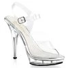 Fabulicious Shoes 5" Heel Clear Platform Ankle Strap Sandal