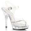 Fabulicious 5" Heel Clear Ankle Strap Sandal W/ Rhinestones Shoes 1 Fabulicious 5" Heel Clear Ankle Strap Sandal W/ Rhinestones Shoes