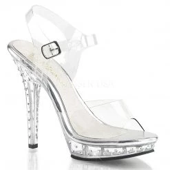 Fabulicious 5" Heel Clear Platform Shoes W/ Ankle Strap