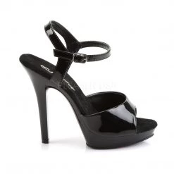 Fabulicious 5" Heel Black Platform Shoes W/ Ankle Strap Sandal 9 Fabulicious 5