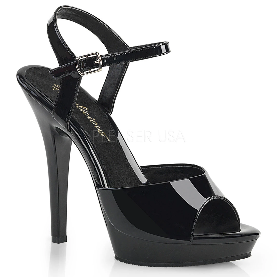 Fabulicious 5" Heel Black Platform Shoes W/ Ankle Strap Sandal 3 Fabulicious 5" Heel Black Platform Shoes W/ Ankle Strap Sandal
