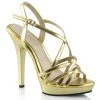 Fabulicious 5" Heel Gold Metallic Platform Shoes W/ Criss Cross Sandal