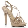 Fabulicious 5" Heel Beige Platform Shoes W/ Criss Cross Sandal
