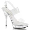 Fabulicious 5" Heel Clear Platform Shoes W/ Dual Band
