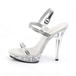 Fabulicious 5" Heel Silver Metallic Platform Sandal Shoes