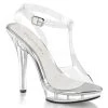 Fabulicious 5" Heel Clear Platform Wrap Around T-Strap Sandal Shoes