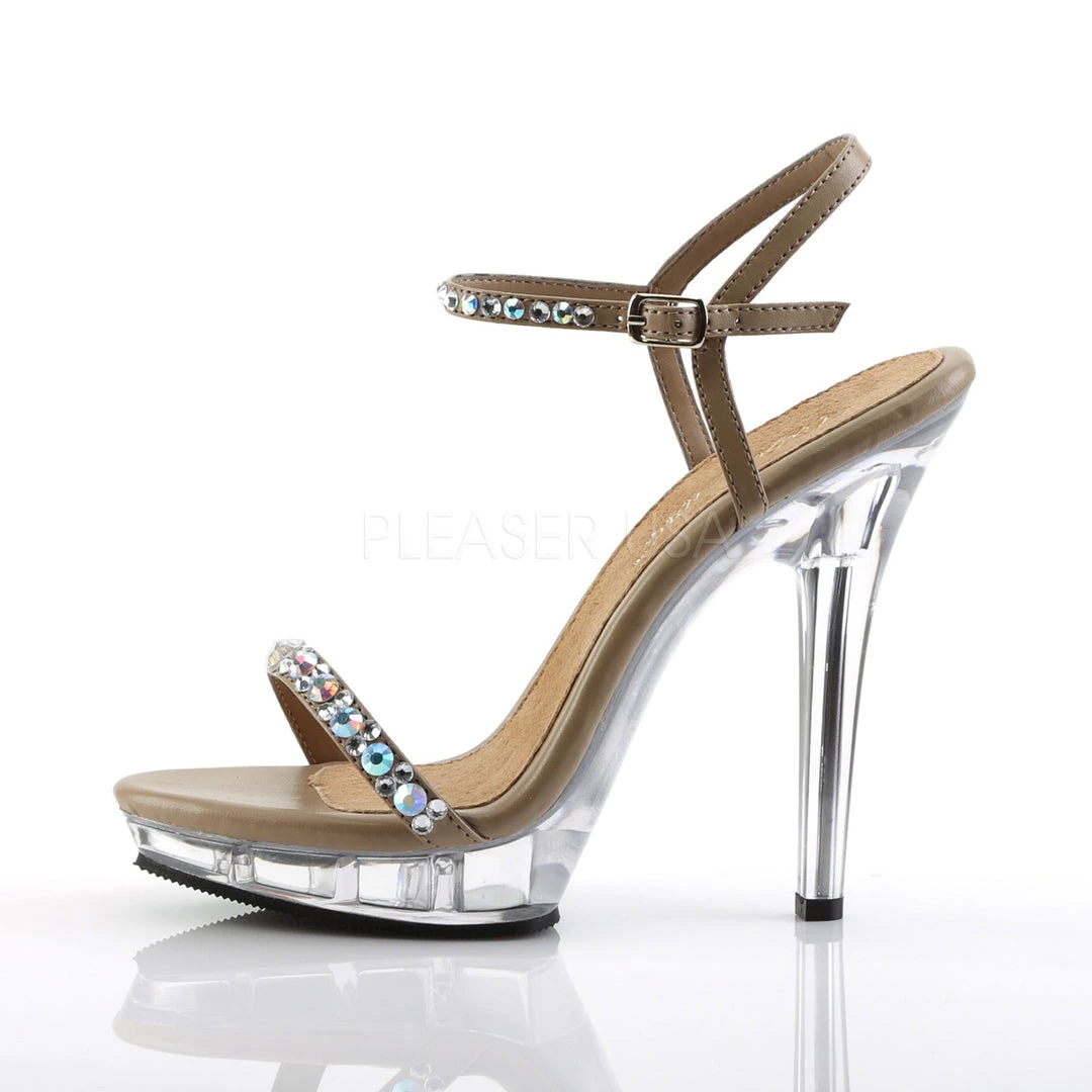Fabulicious Shoes 5" Heel Taupe Platform Ankle Strap Sandal 4 Fabulicious Shoes 5" Heel Taupe Platform Ankle Strap Sandal