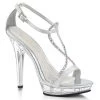 Fabulicious 5" Heel Silver Satin Platform Ankle Strap Sandal Shoes