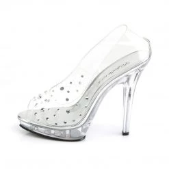 Fabulicious 5" Heel Clear Platform Peep Toe Pump Shoes
