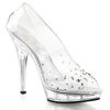 Fabulicious 5" Heel Clear Platform Peep Toe Pump Shoes