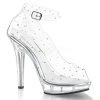 Fabulicious Shoes 5" Heel Clear Platform Peep Toe Ankle Strap Pump W/ Rhinestones 1 Fabulicious Shoes 5" Heel Clear Platform Peep Toe Ankle Strap Pump W/ Rhinestones