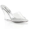 Fabulicious 4" Heel Clear Wedge Slide Shoes 2 Fabulicious 4" Heel Clear Wedge Slide Shoes