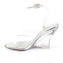 Fabulicious 4" Heel Clear Wrap Around Wedge Sandal