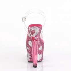 Pleaser Shoes Heel Clear/Hot Pink Ankle Strap Platforms*