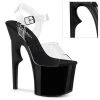Pleaser 7" Clear/Black Sexy Ankle Strap Heels* Shoes