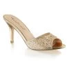 Fabulicious 3" Heel Gold Glitter W/ Mesh Fabic & Rhinestone Glitter Shoes