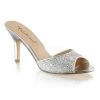 Fabulicious 3" Heel Silver Glitter Fabric Shoes