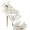 Fabulicious 4.75" Heel Ivory Platform Criss Cross Sandal Shoes W/ Black Bow