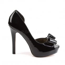 Fabulicious 4.75" Heel Black Pattern Peep Toe D'Orsay Pump Shoes 9 Fabulicious 4.75