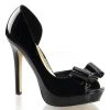 Fabulicious 4.75" Heel Black Pattern Peep Toe D'Orsay Pump Shoes