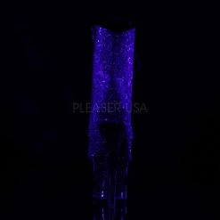 Pleaser 7" Heel Black/Purple Glitter Lace-Up Booties* Shoes 8 Pleaser 7