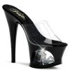 Pleaser 7" Clear/Black Platform Slide High Heels*