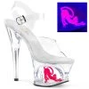 Pleaser 7" Clear/Hot Pink Ankle Strap High Heels* 1 Pleaser 7" Clear/Hot Pink Ankle Strap High Heels*