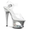 Pleaser Sexy 7" Clear/Silver Ankle Strap Heels*