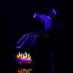 Pleaser Shoes 7" Clear/Black Ankle Strap Heels*